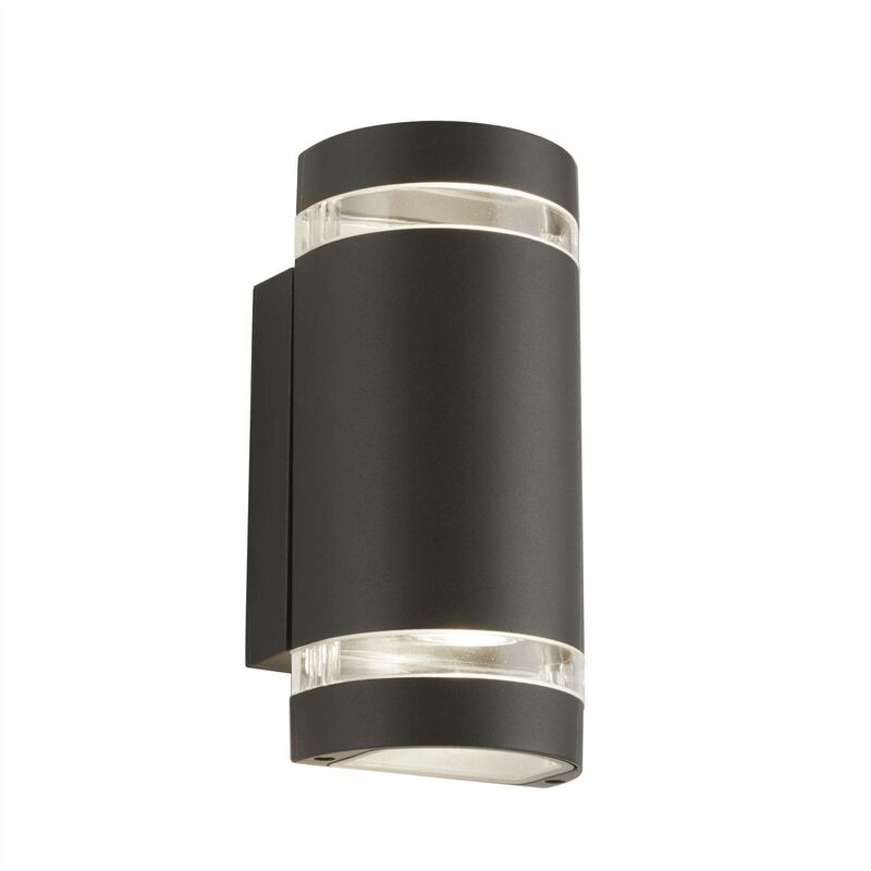 Outdoor - 2 Light Outdoor Up & Down Wall Light Grey IP44, GU10 - Searchlight