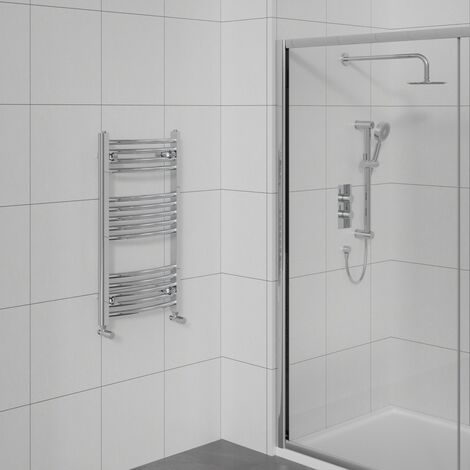 Curved Heated Towel Warmer Bathroom Radiator Chrome 800x500mm