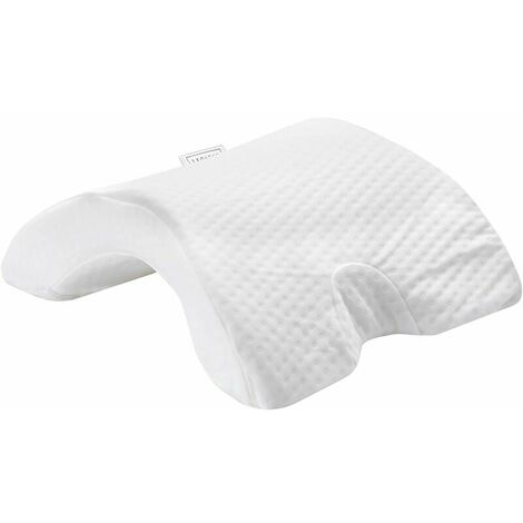 Curved Memory Foam U-Shaped Pillow - Ergonomic Arch Sleep Cushion for Couples - Soft and Comfortable Sleeping Head Rest with Neck Support - Easy to Wash Cover with Zipper - 34cm x 30cm