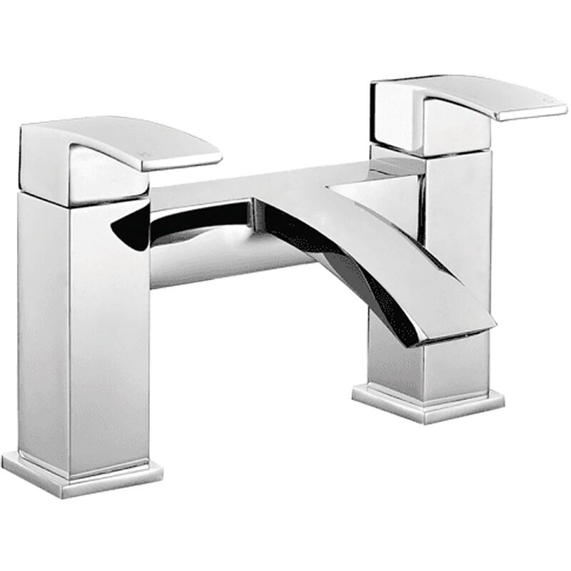 Curved Solid Brass Chrome Lever Bath Filler Tap