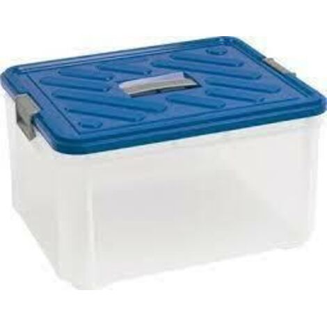 CURVER 169056 OPTIMA BOX 30 L TRANSPARENT + COUVERCLE BLEU