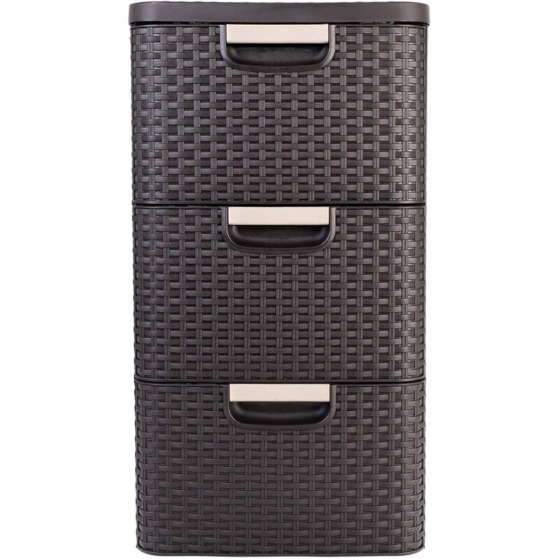 Curver - Tour de Rangement Aspect rotin 3 tiroirs x 14 l My Style