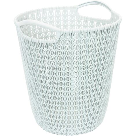 Curver 221965 Papelera Knit (7L), Blanco, 21.9x21.1x25.2 cm