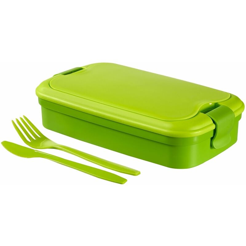 224315 bento avec couverts plastique vert 23 x 13 x 7 cm 00768-C52-00 - Curver