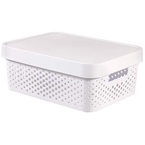 CURVER 229167 Boîte avec couvercle de 11 L, Blanc, 27x36.299999999999999999997x13.8 cm