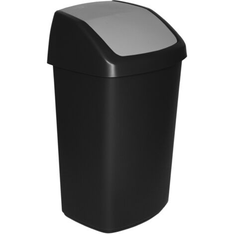 Curver 229390 Swing pattumiera in plastica Nero/Grigio 40,6 x 66,8 x 34 cm, 50 l