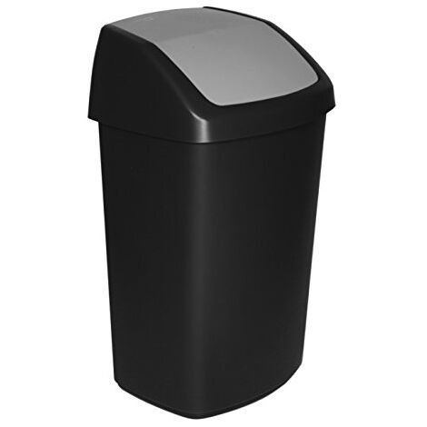 CURVER 229390 SWING POUBELLE PLASTIQUE NOIR/GRIS 40,6 X 66,8 X 34 CM 50 L