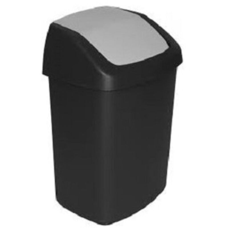 229392 swing poubelle plastique noir/gris 33,2 x 41 x 26,8 cm 25 l - Curver