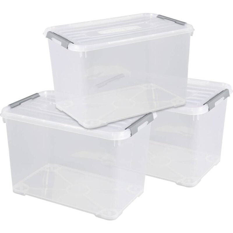 240682 Scatola in plastica handy chiusa, impilabile (l x a x p) 400 x 390 x 600 mm Trasparente 3 pz. - Curver