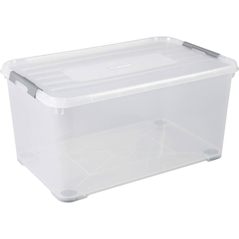 Curver 243857 Boîte de rangement handy empilable (l x l x h) 800 x 500 x 390 mm transparent, argent 1 pc(s)