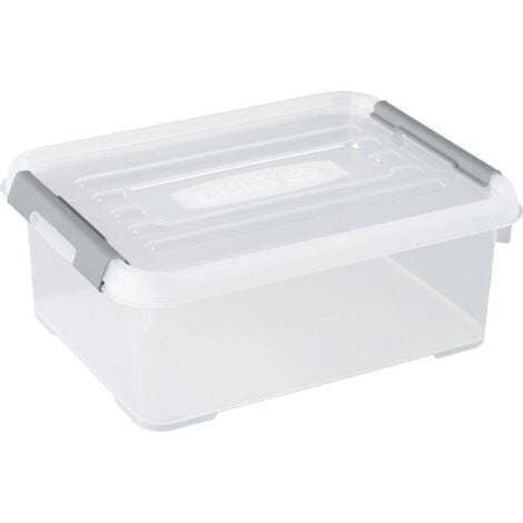 Curver 243946 Boîte de rangement HANDY empilable (L x l x H) 400 x 290 x 150 mm transparent, argent 1 pc(s)