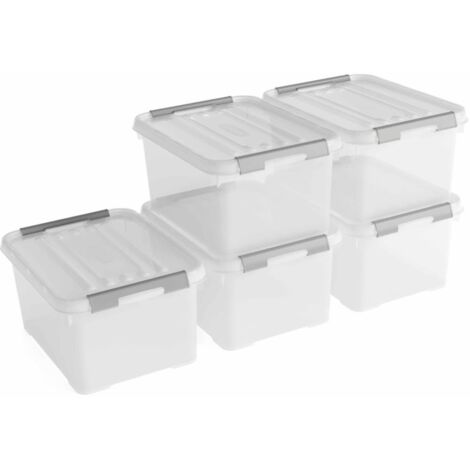 Curver 5-tlg. Aufbewahrungsbox-Set Handy+ mit Deckel 15L Transparent
