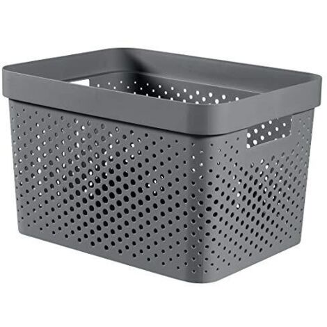 CURVER Bandeja Infinity 17L, gris antracita, 35,5 x 26,2 x 21,9 cm, plástico reciclado