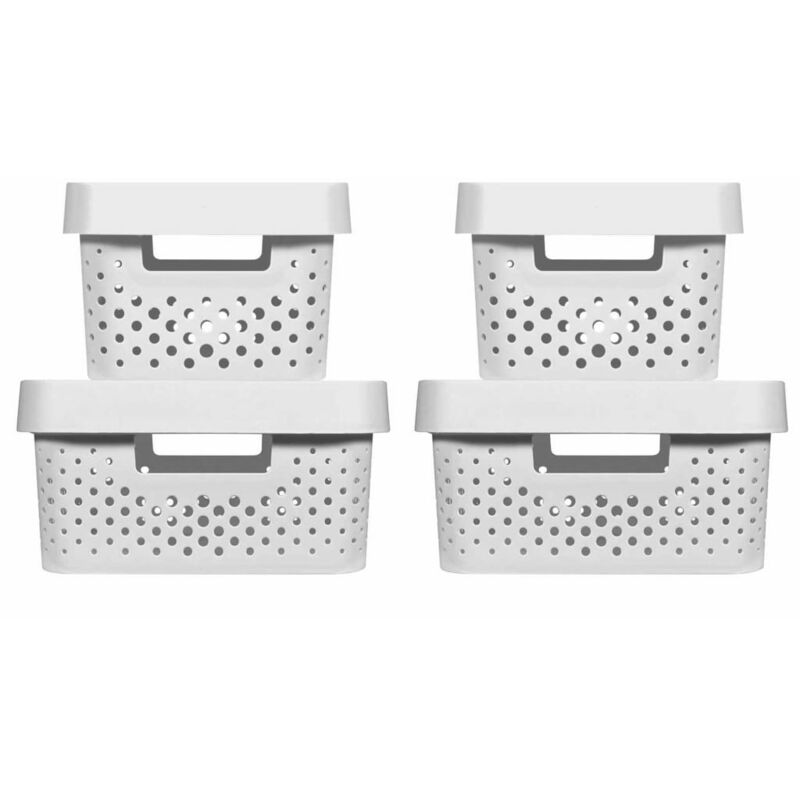 

Curver Cajas de almacenaje con tapa Infinity 4 piezas blanco 4,5L+11L - Blanco
