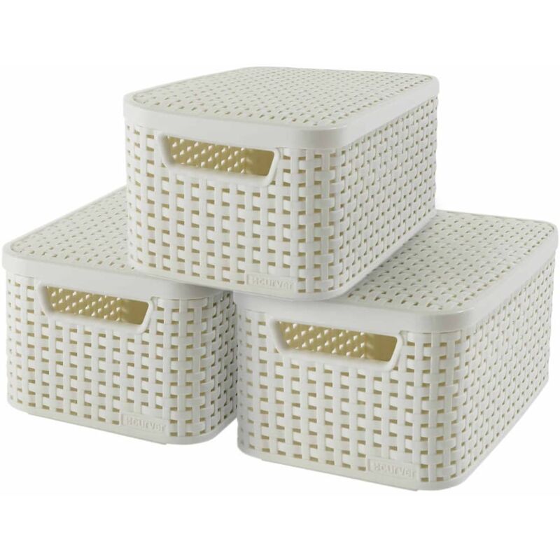 

Cajas de almacenaje con tapa Style 3 unidades S blanco 240586 - Blanco - Curver