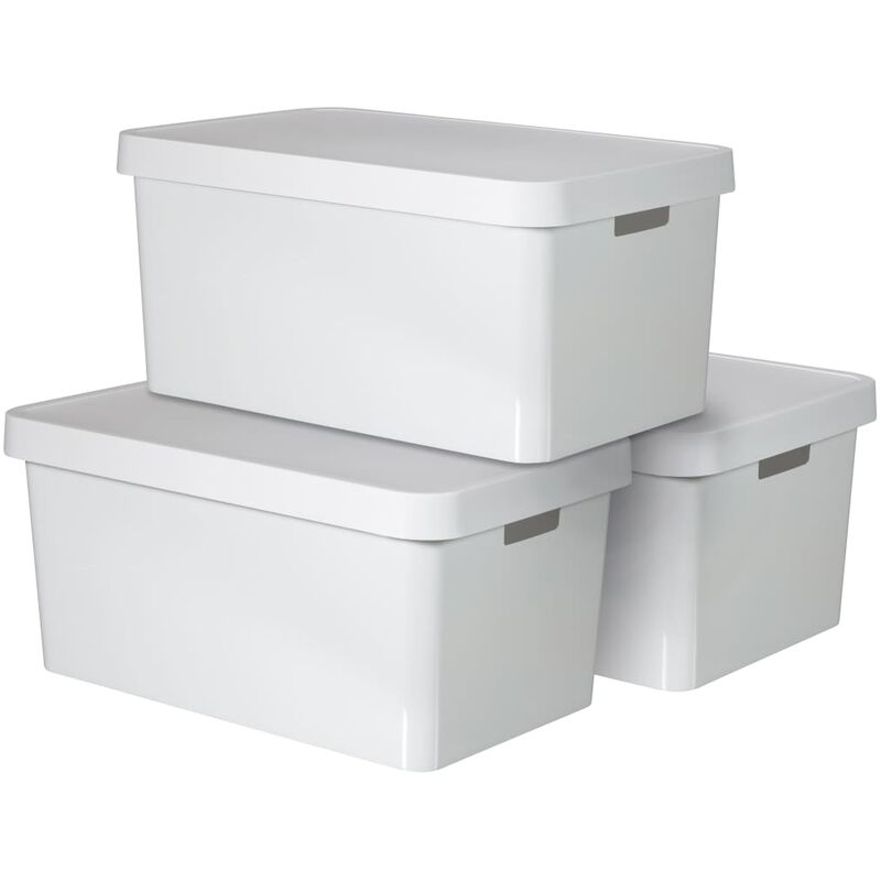 

Curver Cajas de almacenaje Infinity 3 unidades 45 L blanco 240683 - Blanco