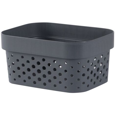 Curver  Cesta Infinity Dots Xs de 1,4 L, reciclado, gris antracita, 100% material reciclado, 17 x 12,6 x 8,4 cm