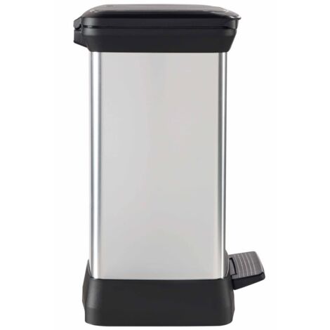 Curver Cestino doppio a pedale Deco argento 28 L