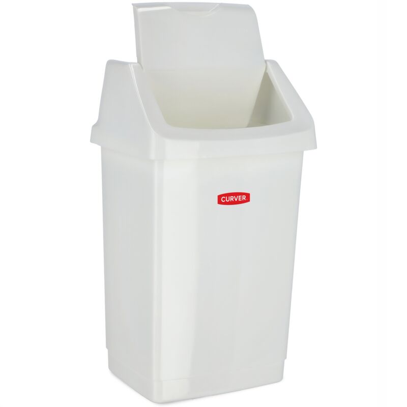 Curver Click It swing-top bin, 50 L, white