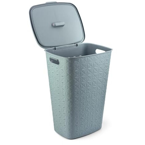 CURVER COFFRE À LINGE SOFTEX 56L - DESIGN ÉLÉGANT - LÉGÈRE, EMPILABLE ET PRATIQUE - 70% RECYCLÉ - TAILLE SPACIEUSE 59 X 43 X 34