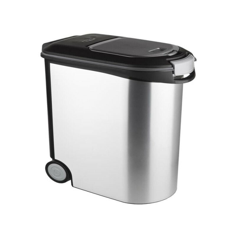 Curver - Conteneur a croquettes pour chien 12 kg - 35L - Aspect métal