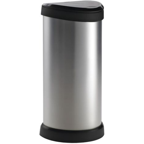 Curver Cubo basura apertura superior Deco 40 L plateado 240641