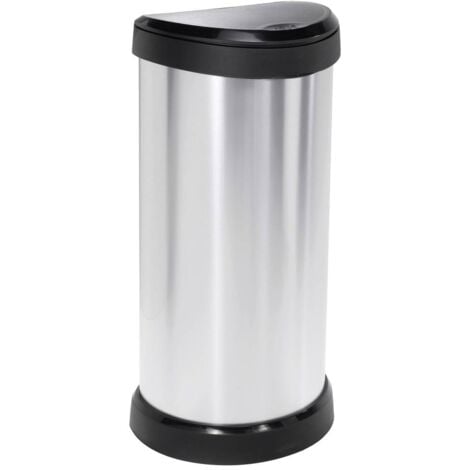 KETER Curver DECO Bin 240641 Poubelle 40 l (l x H x P) 335 x 685 x 285 mm argent, noir 1 pc(s)