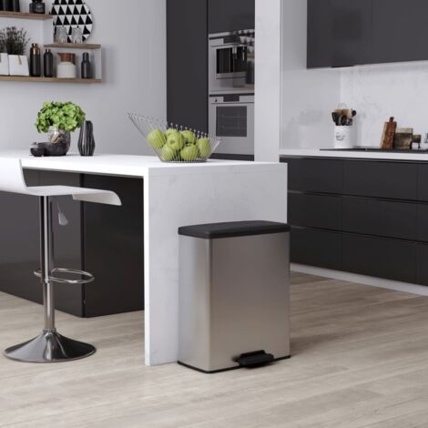 Curver Deco Bin Mülleimer - 65L- mit Pedal - metallic