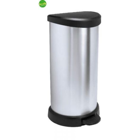 Curver Deco Bins 3253922150002 Rotondo  Pattumiera  40 litri  Nero Argento