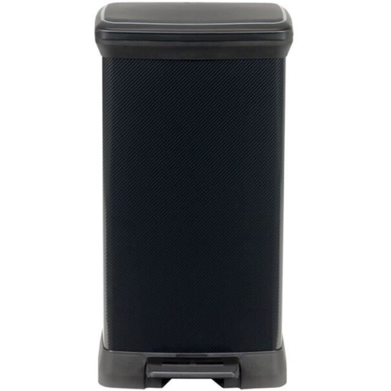 Curver - Decobin Poubelle a pédale rectangulaire - 50 l - Noir carbone