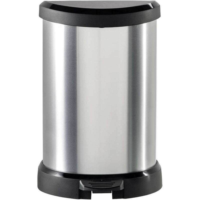 Deco Bin 240568 Poubelle 15 l (l x h x p) 303 x 448 x 268 mm argent, noir 1 pc(s) - Curver