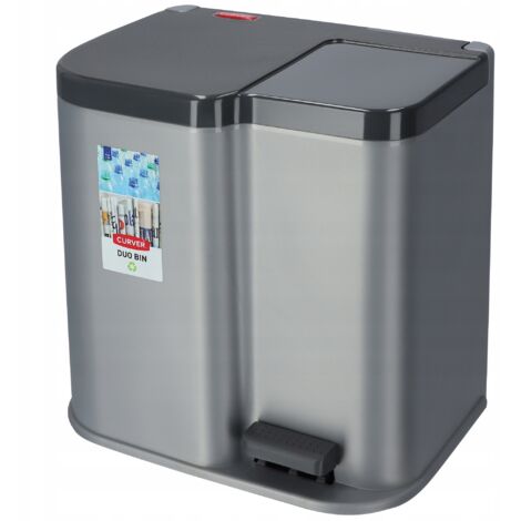 Curver Duo Pedalbin 21L Sortierbehälter, grau