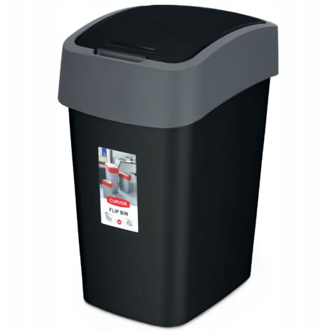 Curver Flip Bin 10L Abfallbehälter, schwarz