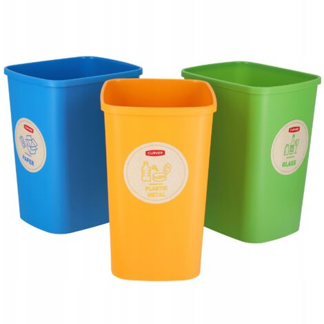 Curver Flip Bin 3 x 25L Abfallbehälter, mehrfarbig