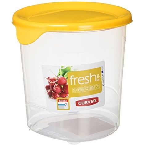 CURVER FRESH & GO BOÎTE RONDE DE 1 L, RÉSINE, TRANSPARENT ET ORANGE, 12 X 12 X 12 CM 182249