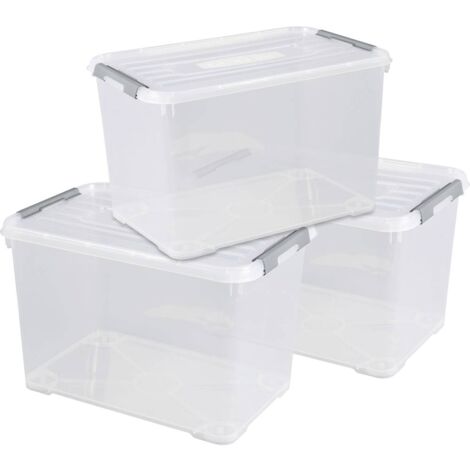 Curver Handy Box 240682 Trasparente 65L Set di 3
