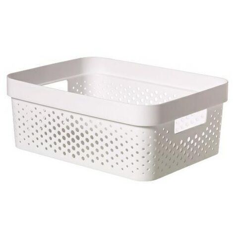 Curver Infinity Cesta perforada de plástico reciclado, 4,5 litros, blanco