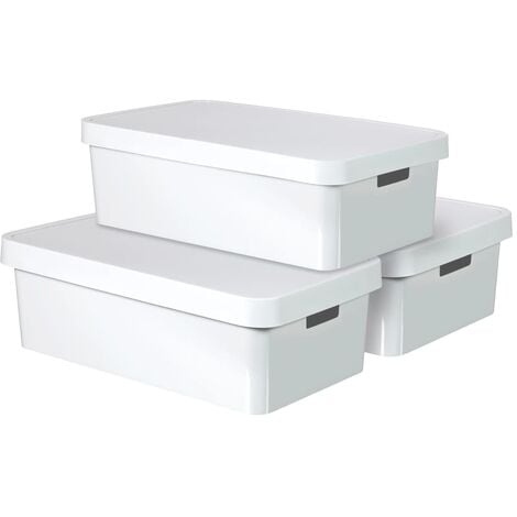 white storage boxes with lids