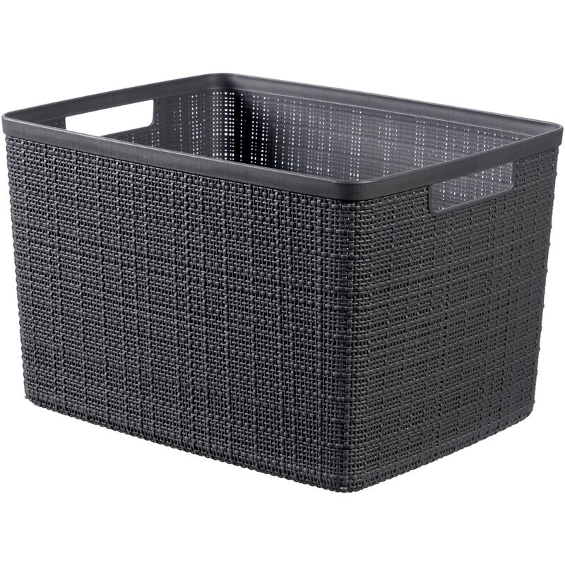 

CURVER Juliet Cesta Jute 100% plástico Reciclado Rectangular, Gris Oscuro, L: 20 L - Gris Foncé