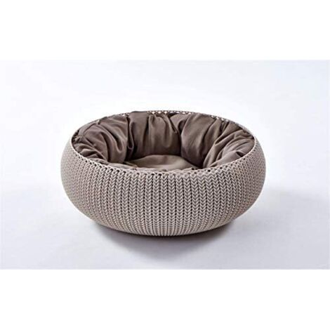 Curver – Lit Cozy pour chats et petits chiens – Dimensions 50 x 22 cm – Plastique et polyester – Coussin inclus – Facile à nettoyer
