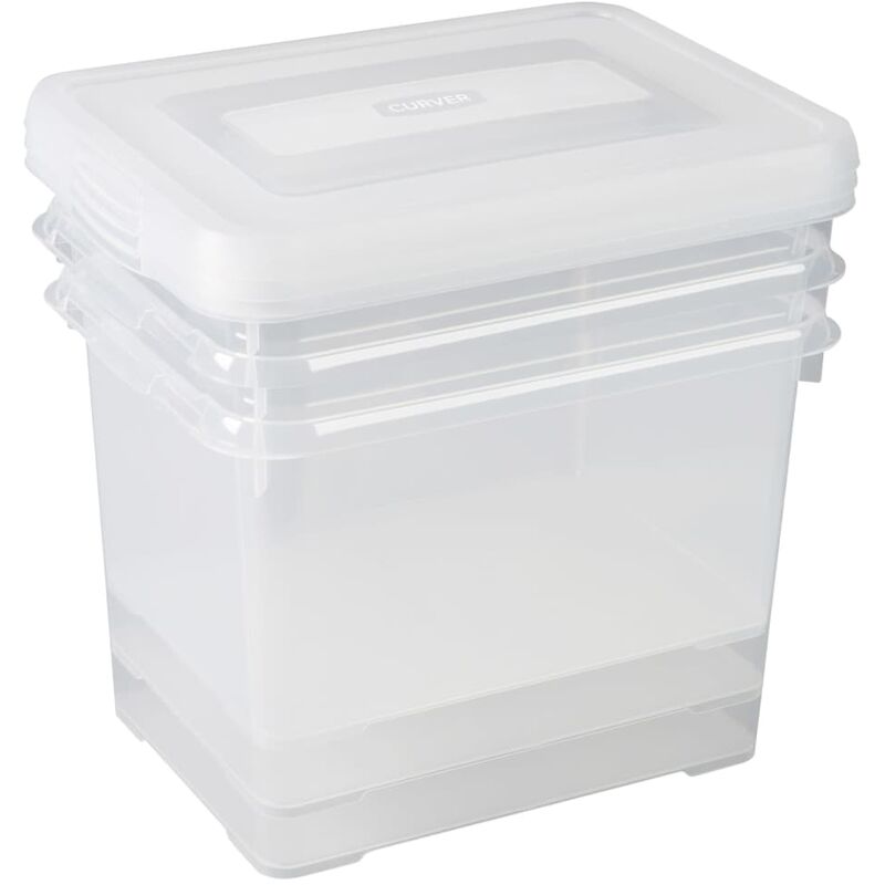 Curver - Ensemble de boîtes de rangement Handy 3x20L Transparent