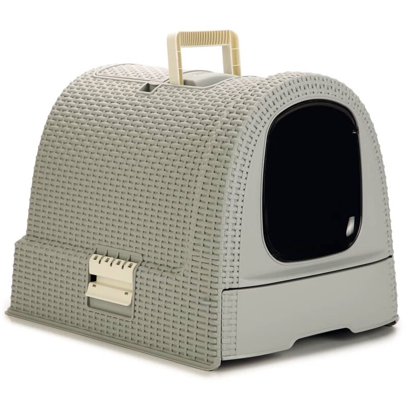 Bac à litière pour chats 51 x 38,5 x 39,5 cm Gris - Curver