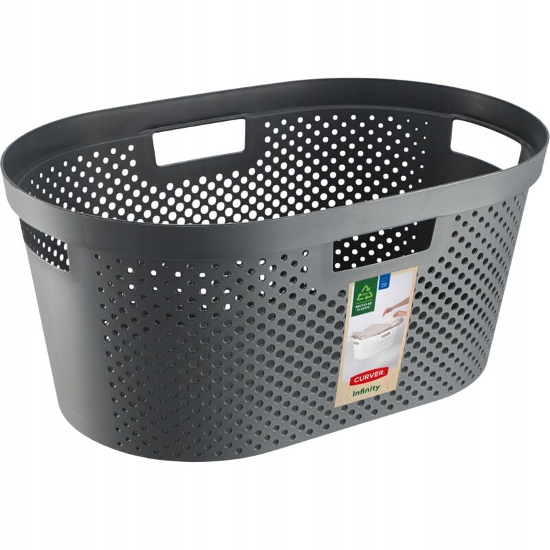 Curver - Panier à Linge pour Fer à Repasser 40 l Gris Foncé