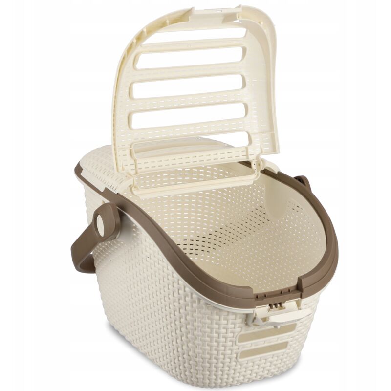 Curver - Panier de transport, Ivoire, Pet rattan, 53,3x38,7x33,3 cm