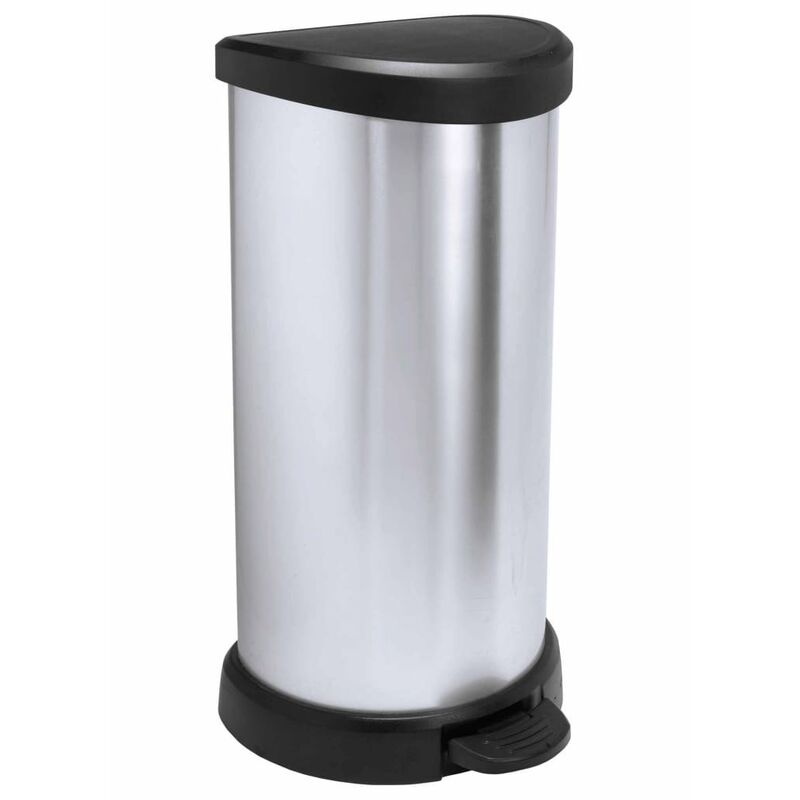 

Papelera de pedal Deco 40 L plateada 240637 - Plateado - Curver