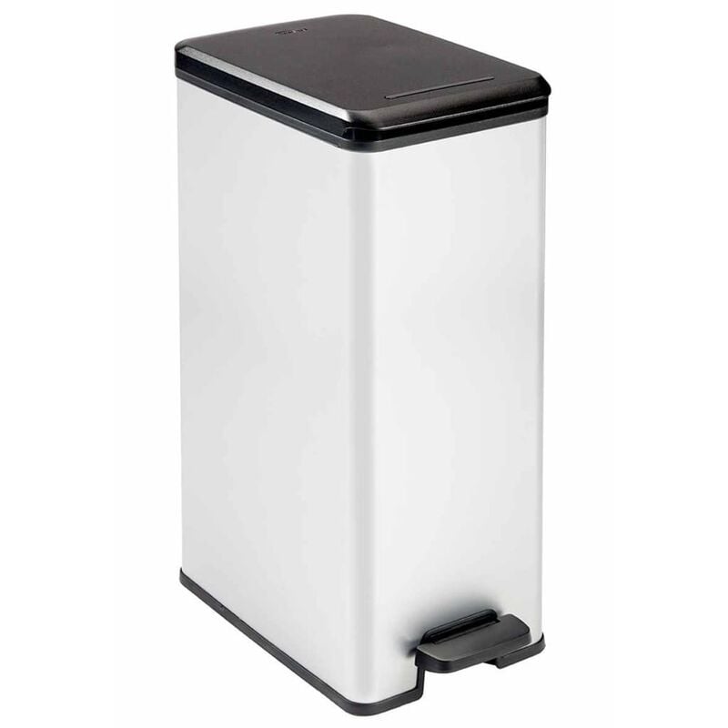 

Curver Papelera de pedal estrecha Deco 40 L plateada 240640 - Plateado