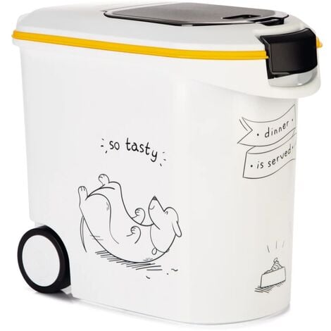 Curver Pet Food Container Dinner is Served Dog with Wheels 35L