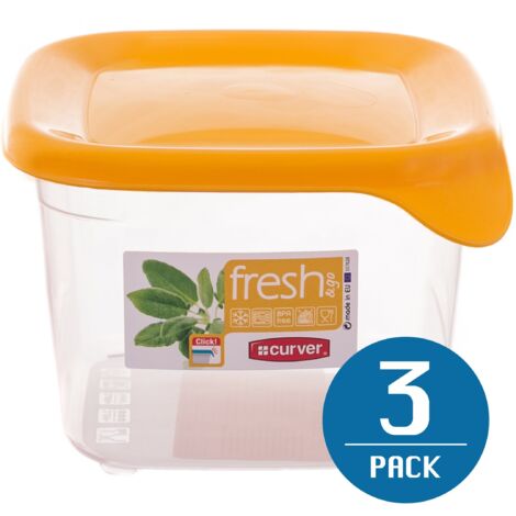Curver pojemnik na żywność "fresh&ampgo" kwadratowy 0,45l   /żółty/ 
transparentny