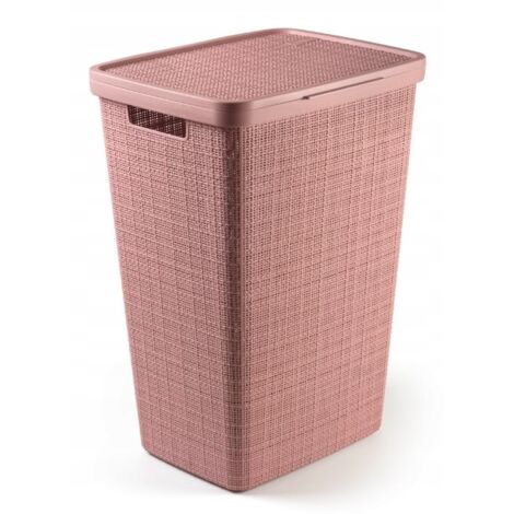 CURVER Portabiancheria in iuta Rosa Alba 58L 43X34Xh58,2Cm