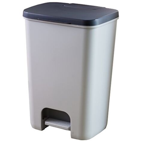 Curver – Poubelle à pédale plastique 20L – Dimensions 30,3 x 29,4 x 42,8 cm – Système à pédale hygiénique – Design bicolore moderne - CM 20 L